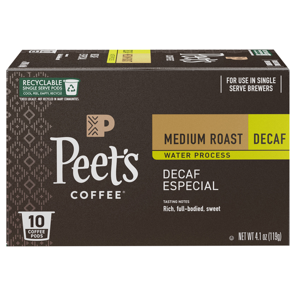 Peet's Coffee Decaf Especial Medium Roast K-Cup Pods