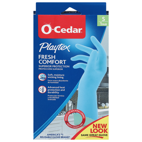 O-Cedar Playtex Fresh Comfort Disposable Gloves Small