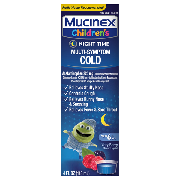 Mucinex Children's Multi-Symptom Cold Night Time Mixed Berry Ages 6+
