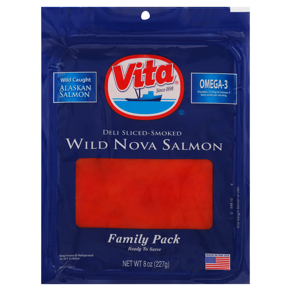 Vita Wild Caught Smoked Nova Salmon Deli Sliced Family Pack