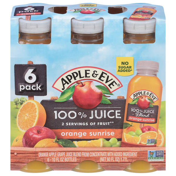 Apple & Eve No Sugar Added Orange Sunrise Juice Blend - 6 pk