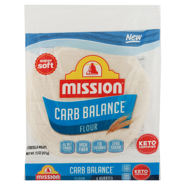Mission Carb Balance Super Soft Burrito Tortillas 10 Inch - 6 ct