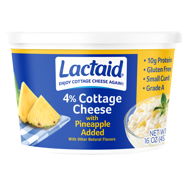 Lactaid Lactose Free 4% Small Curd Cottage Cheese with Pineapple