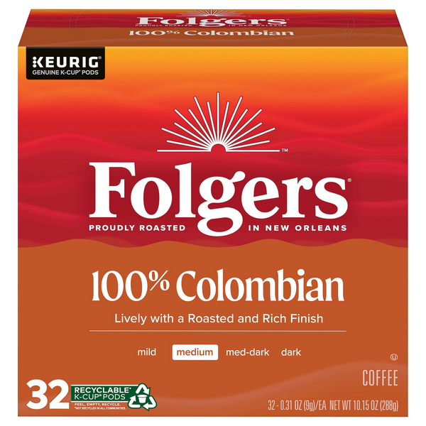 Save on Folgers 100 Colombian Medium Roast Coffee KCups Order Online