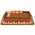 Stop & Shop Bakery Chocolate Cake with Pink Trim 1/4 Sheet