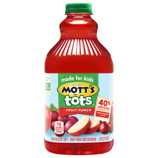 Mott's Tots Fruit Juice Beverage Fruit Punch 40% Less Sugar