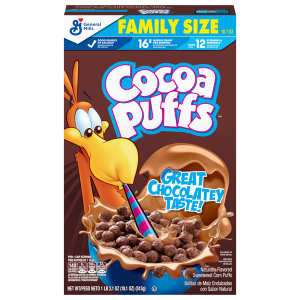 Cocoa Puffs Chocolate Corn Cereal Family Size