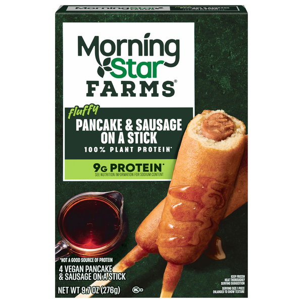 MorningStar Farms 100% Plant Protein Pancake & Sausage on a Stick - 4 ct
