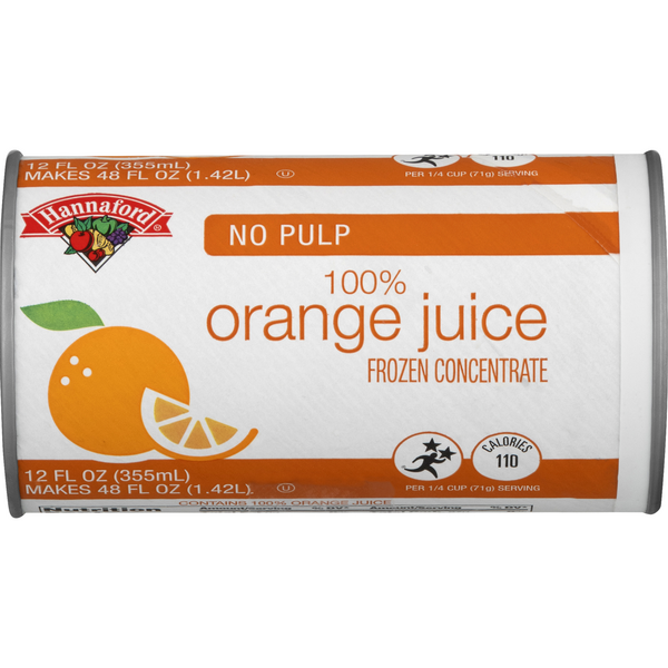 Hannaford 100% Orange Juice No Pulp Frozen Concentrate