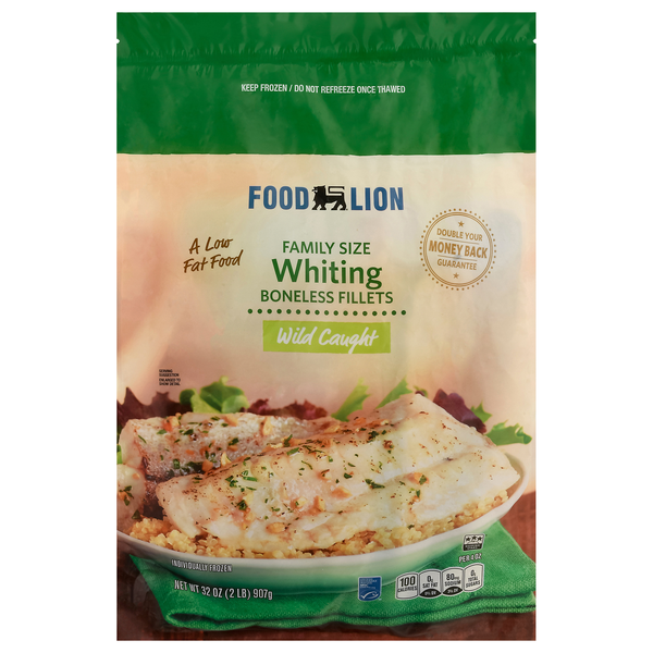 Food Lion Wild Caught Boneless Whiting Fillets Family Size Frozen