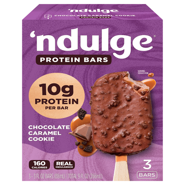 'Ndulge Chocolate Caramel Cookie Protein Greek Yogurt Bars - 3 ct Frozen