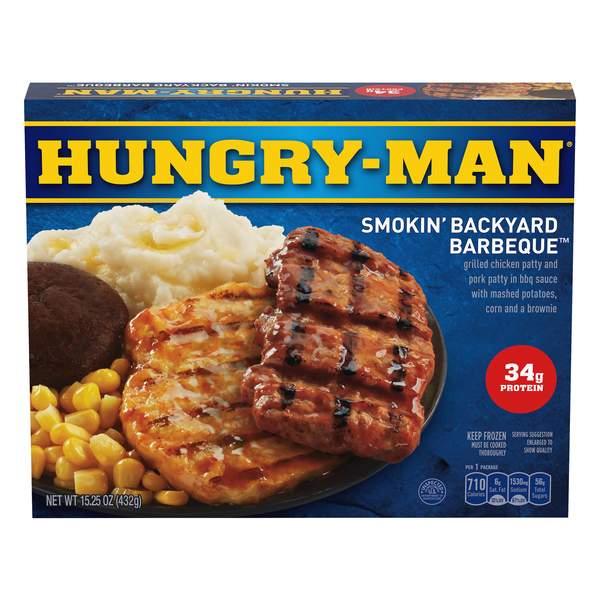 Hungry-Man Smokin' Backyard Barbeque 34g Protein Frozen Meal