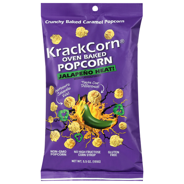 KrackCorn Jalapeno Heat! Crunchy Baked Caramel Popcorn