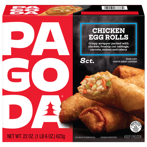 Pagoda Chicken Egg Rolls - 8 ct Frozen