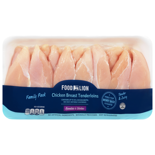 Food Lion Boneless Skinless Chicken Breast Tenderloins Family Pack Fresh