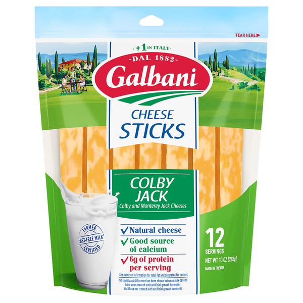 Galbani Natural Colby Jack Cheese Sticks - 12 ct