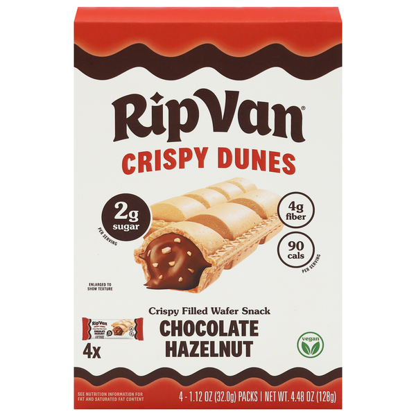 Rip Van Crispy Dunes Chocolate Hazelnut Wafer Snack - 4 ct