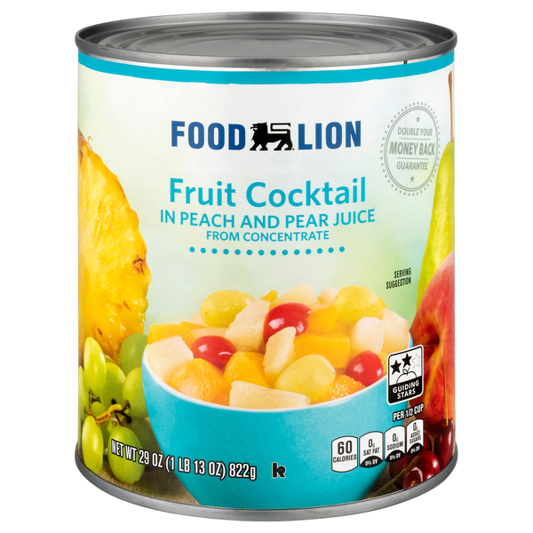 Food Lion Fruit Cocktail in Peach & Pear Juice from Concentrate