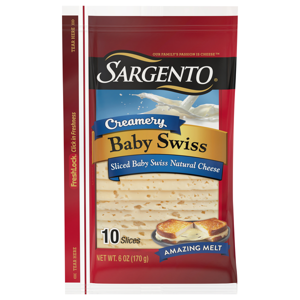 Save on Sargento Natural Creamery Baby Swiss Cheese Slices 10 ct