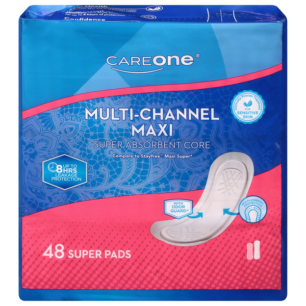 CareOne Super Multi-Channel Maxi Pads No Wings