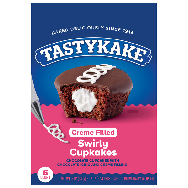 Tastykake Swirly Chocolate Cupkakes - 6 ct