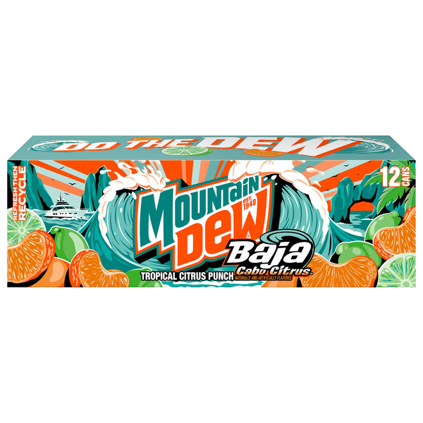 Mtn Dew Baja Cabo Citrus Soda - 12 pk