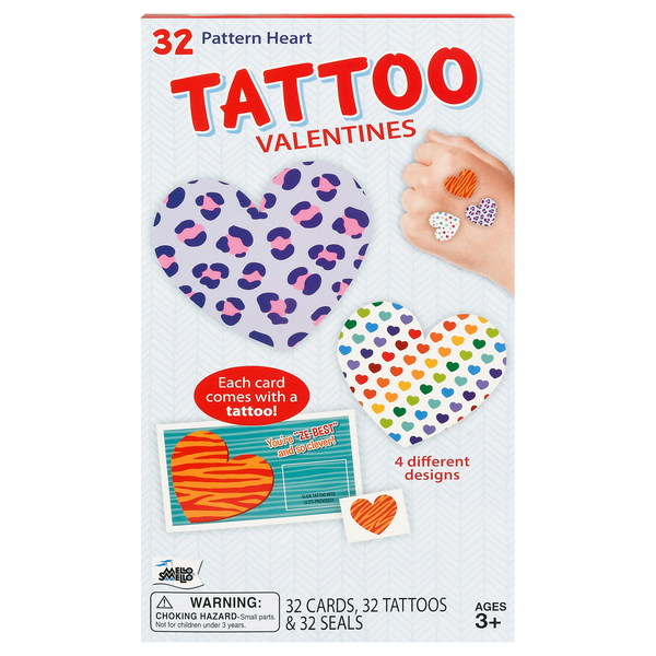 Mello Smello Pattern Heart Tattoo Valentine's Day Cards