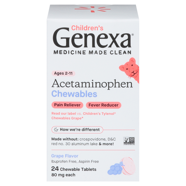 Genexa Children's Pain Fever Grape Acetaminophen Chewable Tablets