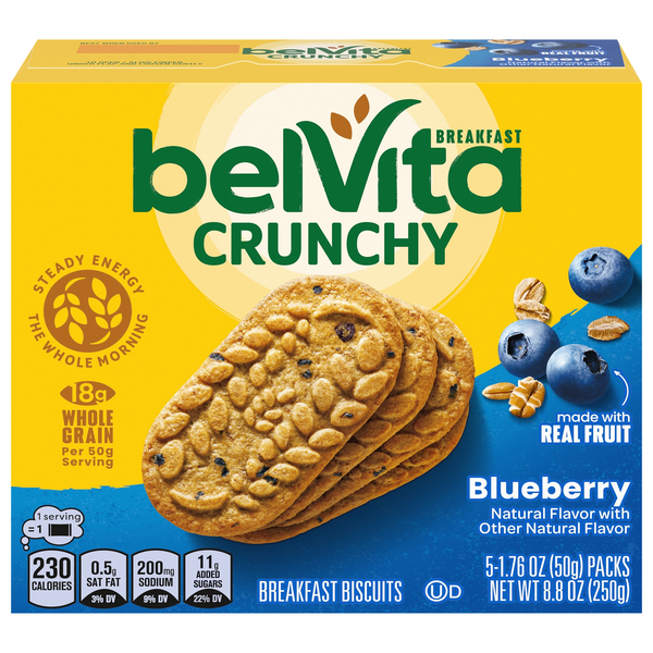 belVita Crunchy Blueberry Breakfast Bars Biscuits - 5 ct