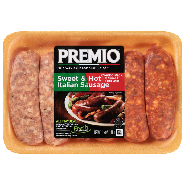 Premio Sweet & Hot Italian Sausage Combo Pack - 6 ct