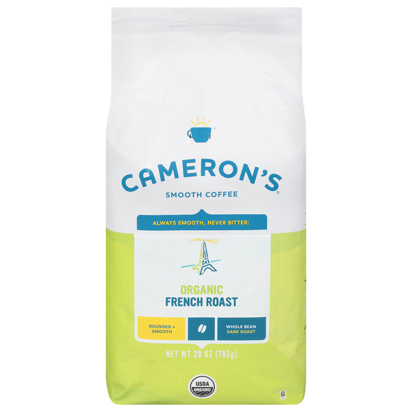Cameron's Organic, Whole Bean Coffee, French Roast, 4 lbs