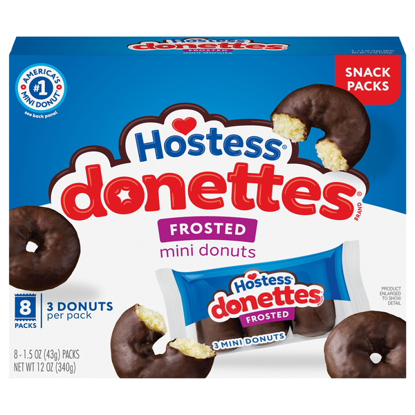 Hostess Donettes On the Go! Mini Chocolate Frosted Donuts - 8 ct