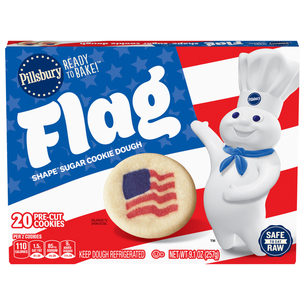 Pillsbury Salute To Service Sugar Cookie Pre-Cut Dough - 20ct