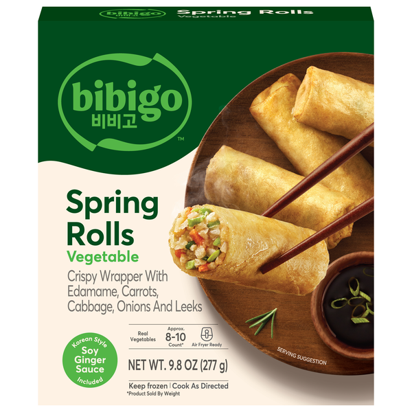 Bibigo Vegetable Spring Rolls with Soy Ginger Sauce Frozen