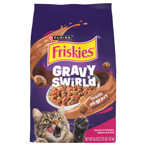 Friskies Gravy Swirlers Chicken Salmon & Gravy Adult Dry Cat Food