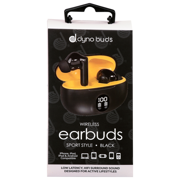 Dyno Buds Sport Style Wireless Earbuds Black