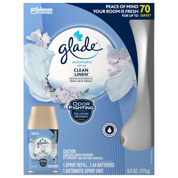 Glade Clean Linen Air Freshener Automatic Spray Starter Kit