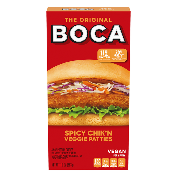 Save On Boca Veggie Patties Spicy Chik N 4 Ct Frozen Order Online Delivery Giant