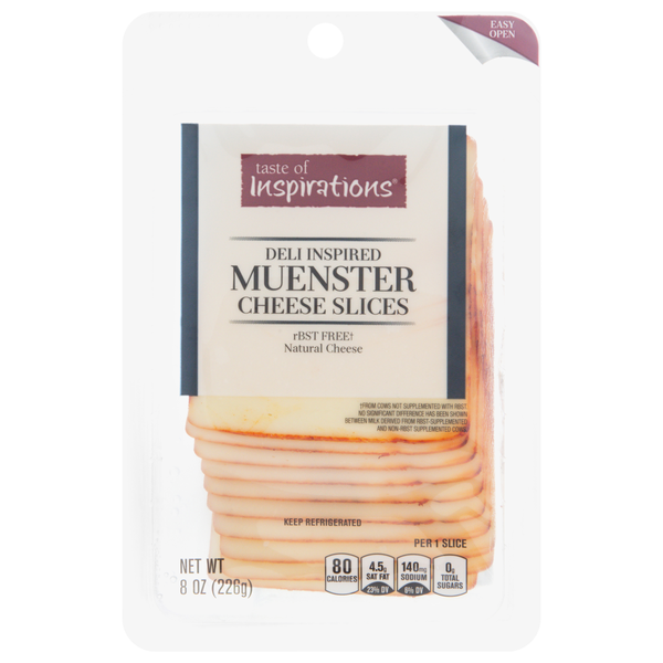 Taste of Inspirations Natural Deli Inspired Muenster Cheese Slices - 10 ct