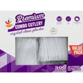 Our Brand Premium Colored Combo Crystal Clear Plastic Cutlery