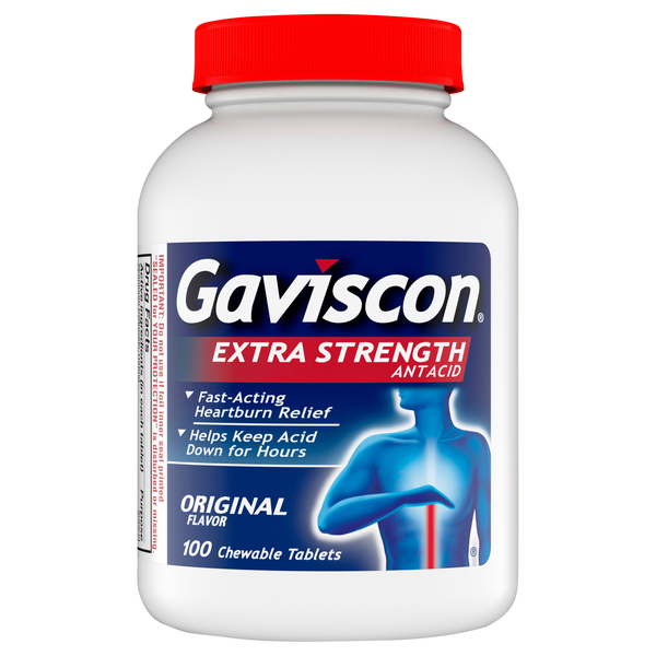 Gaviscon Original Flavor Extra Strength Antacid Chewable Tablets