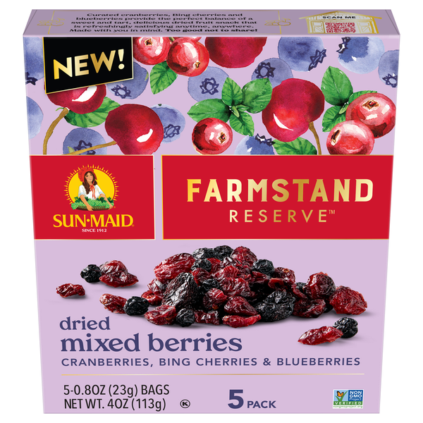 Sun-Maid Farmstand Reserve Dried Fruit Mixed Berries - 5 ct