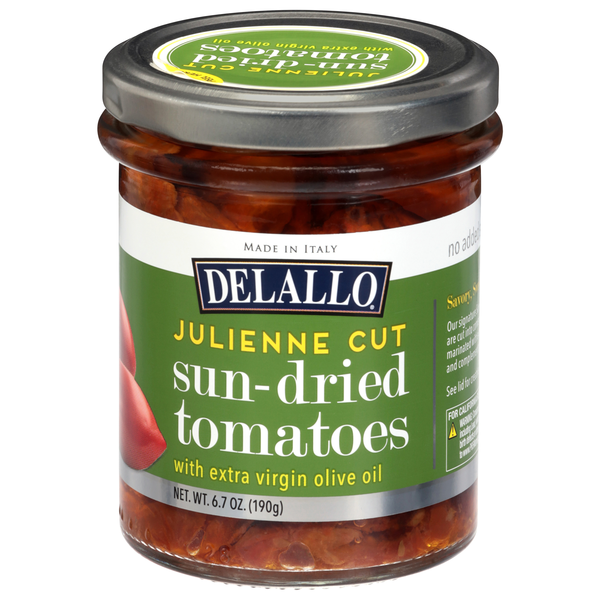DeLallo Julienne Cut Sun-Dried Tomatoes with Extra Virgin Olive Oil