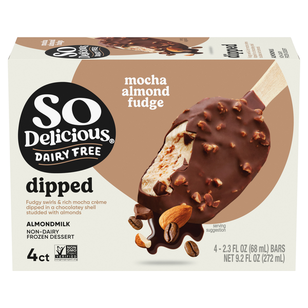 So Delicious Dairy Free Dipped Mocha Almond Fudge Dessert Bars - 4 ct