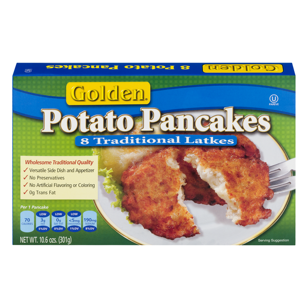 Golden Potato Pancakes Traditional Latkes - 8 ct Frozen