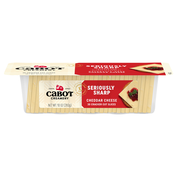 Cabot Vermont Seriously Sharp Cheddar Cheese Cracker Cut Slices - 30 ct