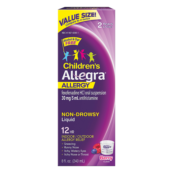 Allegra Children's 12 HR Indoor/Outdoor Allergy Relief Liquid Berry