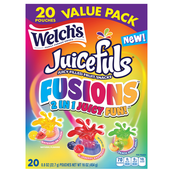 Welch's Juicefuls Fusions Juicy Filled Fruit Snacks - 20 ct