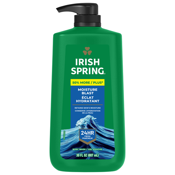 Irish Spring Men Moisture Blast Moisturizing Face & Body Wash Pump