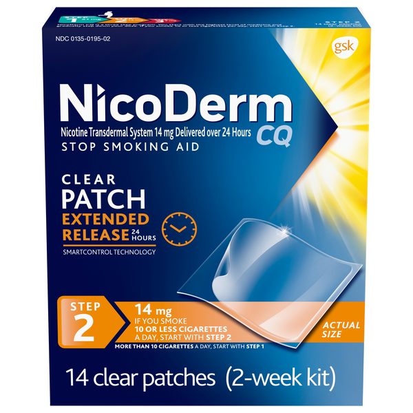 NicoDerm CQ Stop Smoking Patch Extended Release Clear Step #2